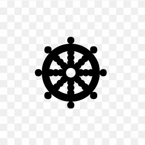 Symbol buddhism wheel law religious sign icon black color png image